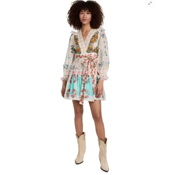 Zimmermann Dress Women 6 1 Clover Patched Wrap Mini Floral Boho Chic Cottagecore - Picture 1 of 14